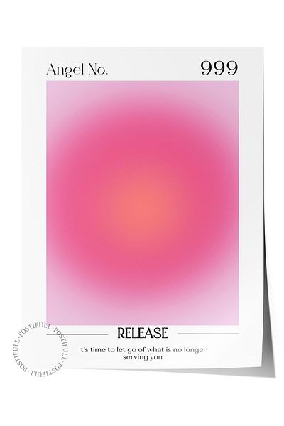 Postifull Aura Series NO:5 - 999 Release Angel Number Έγχρωμη αφίσα - Τέχνη χαρτί