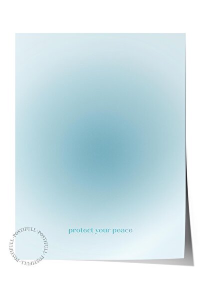 Postifull Çerçevesiz Poster, Aura Serisi NO:152 - Protect Your Energy Mavi, M...