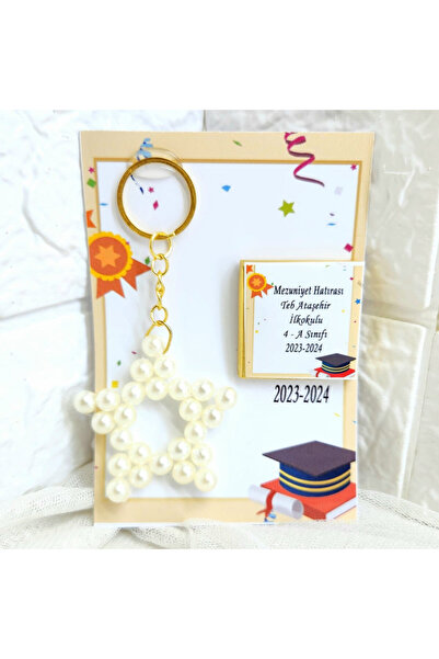 Hayaller Dükkanı 20 Adet Mezuniyet Hatırası Çikolata ve Yıldzı İncili Anahtar...