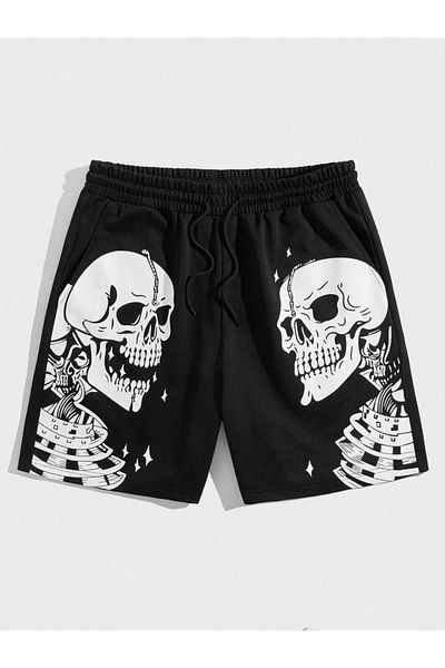 Gofeel Σορτς Y2k Skeleton Printed Unisex Oversize