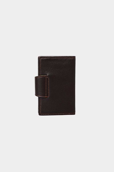 Grande 827 Model Genuine Leather - Πορτοφόλι θήκης κάρτας ακορντεόν κάθετη και κουμπωτή, Arsel Brown