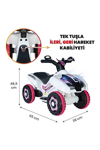 Freebebek Led Işıklı Müzikli Akülü Araba Atv Motor 2-4 Yaş - 6V