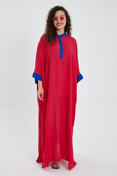 Denismoda Rochie de mărime mare cu guler și broderie pe spate