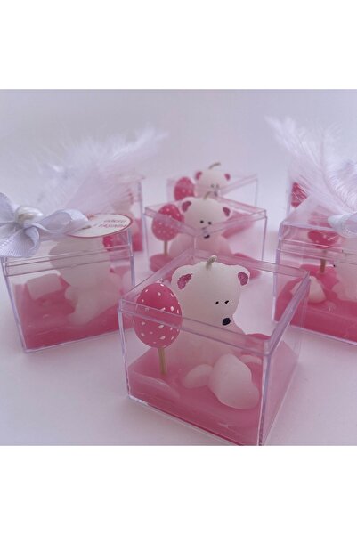 Mshouse Balonlu Ayıcık Mum,Bebek Hediyelik,Baby Shower,Doğum Günü,Kırk Uçurma...