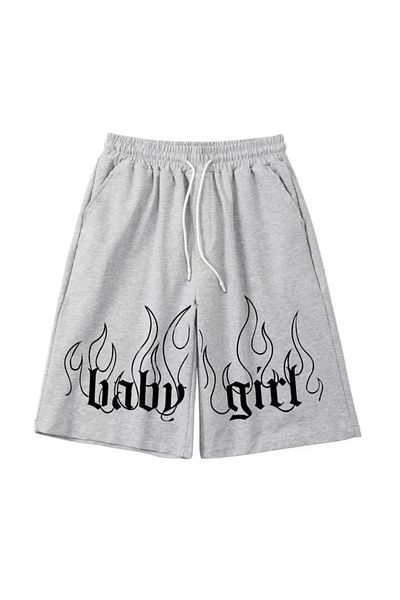 Gofeel Y2k Baby Girl Printed - Unisex Oversize σορτς