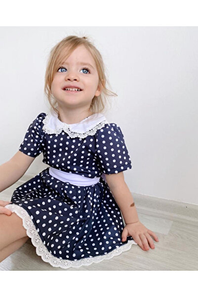 MiNİKLERSTORE Kız çocuk bayramlık toka hediyeli elbise