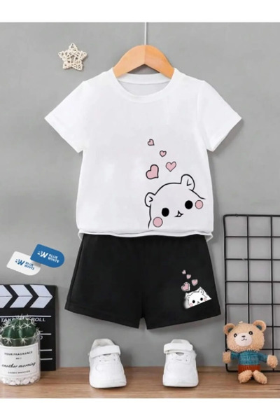 FORTITTUDO Симпатичний літній костюм з принтом Айік для дівчинки