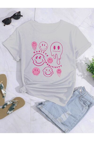 LAND MODA Μπλουζάκι με στάμπα φάντασμα μεγάλου μεγέθους