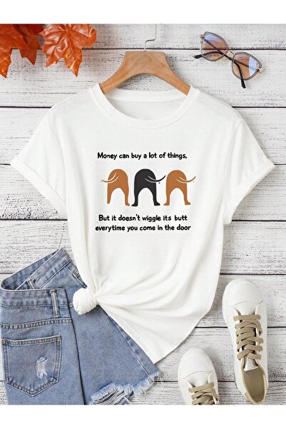 LOTS MODA Μπλουζάκι με στάμπα μεγάλου μεγέθους - "Money Can Buy A Lot of Things"