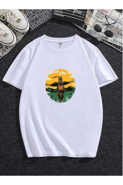 PERISENSE تي شيرت Paraise The Sun مطبوع للجنسين مقاس كبير