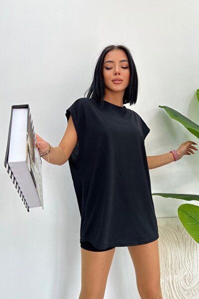 LAND MODA Μπλουζάκι Unisex Oversize Basketballist - Crew Neck με μηδενικό μανίκι