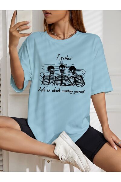 LAND MODA Μπλουζάκι Oversize Printed - Together