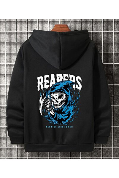 LAND MODA Hanorac cu glugă cu buzunar cangur cu imprimeu Rapis