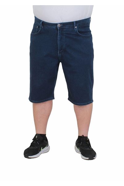 MocGrande Large Size Lycra Denim Capri - Five Pockets, NAVY BLUE 11911