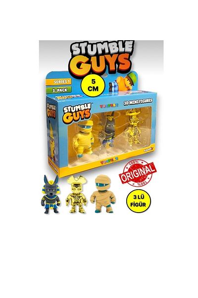 Giochi Presiozi مجموعة شخصيات صغيرة ثلاثية الأبعاد من سلسلة Stumble Guys 1 - 3 - Hatshepsut Anubis Chrome Goldheart 5 سم