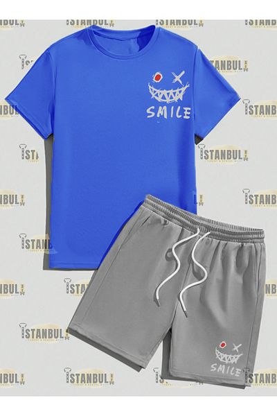 aynewmoda Unisex Printed T-shirt and Shorts Tracksuit Set