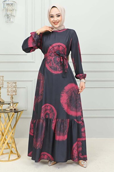 SGS Φόρεμα με σχέδιο αερομπίν σε μπορντό χρώμα