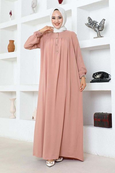 SGS PUDRA Viscose Dress - Half Buttoned