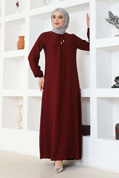 SGS Φόρεμα Βουργουνδίας Βισκόζης - Πιέτα