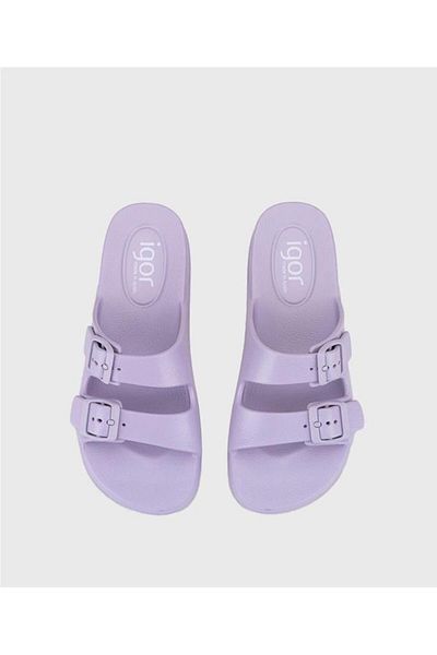 IGOR Purple Habana Double Striped Women's Slippers - Malva S10318-018