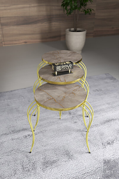 GOLDFALEZ Zigon Sehpa Lükens Gold Gordion