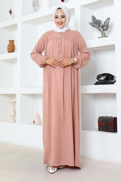 SGS PUDRA Viscose Dress - Half Buttoned