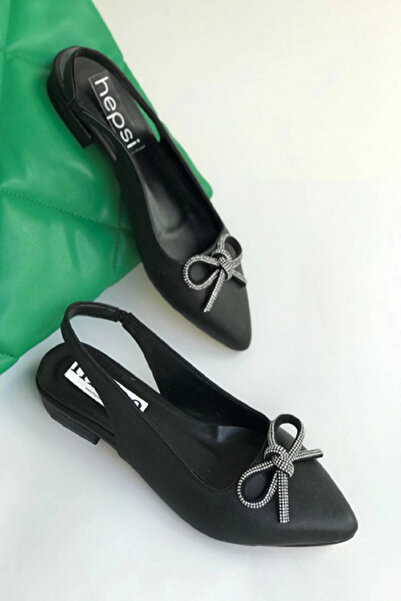 VERA LİFE حذاء باليرينا نسائي بتفاصيل حجرية وفيونكة