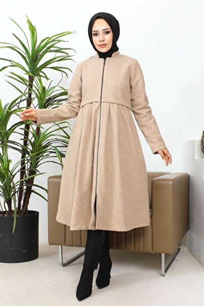 SGS Pileli Fermuarlı Kaşe Kap VİZON