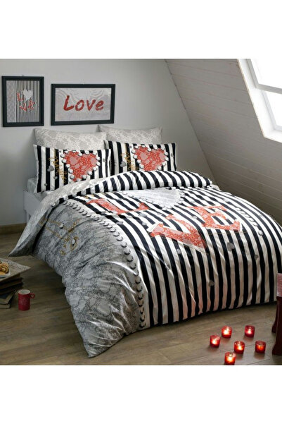 Taç Ranforce Бавовняний комплект постільної білизни з серцевим візерунком для...