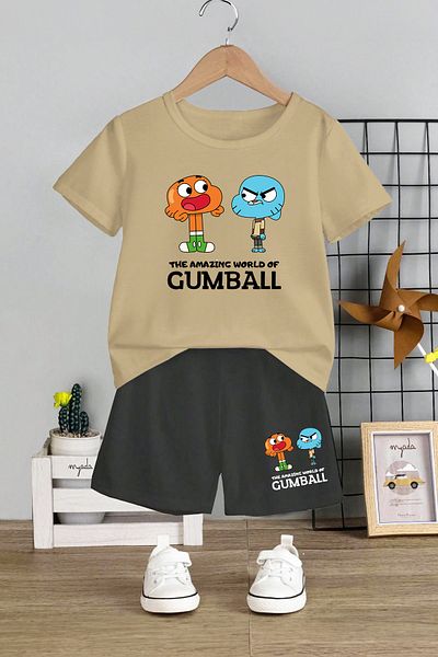 MYADA Set pentru copii cu gât elastic cu imprimeu Gumball - Set de 2 11053