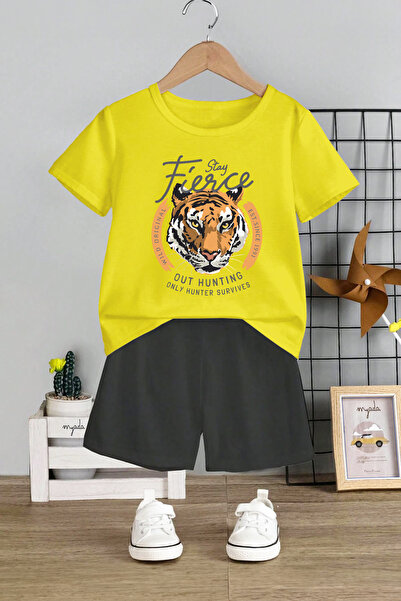 MYADA Dvodijelni dečiji set Written Tiger Štampano - okrugla kragna , Stay Fi...