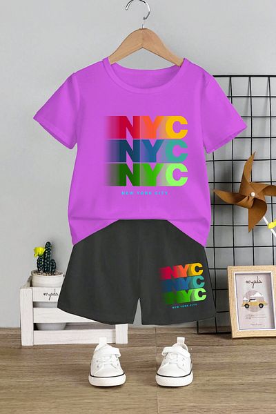 MYADA NYC New York City Printed 2-Piece Kids Set - Crew Neck 19963