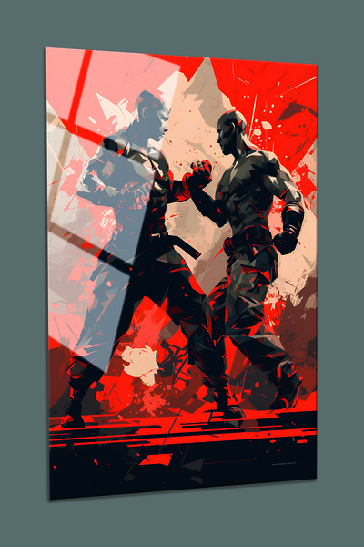 BV DEKOR ΓΥΑΛΙΝΗ ΖΩΓΡΑΦΙΚΑ ΤΕΧΝΗ ΜΕ ΘΕΜΑ ΑΘΛΗΤΕΣ ΠΥΓΜΑΧΟΥΣ - ΔΙΑΚΟΣΜΗΤΙΚΗ ΓΥΑ...