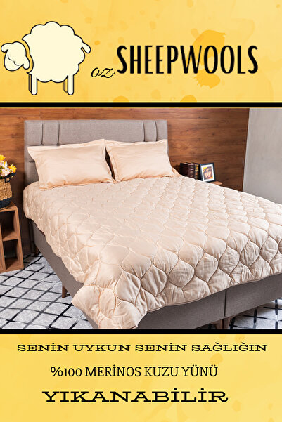ozsheepwools TEK KİŞİLİK YÜN YORGAN&PİKE -İNCE YAZLIK-%100 MERİNOS YÜN  - %10...