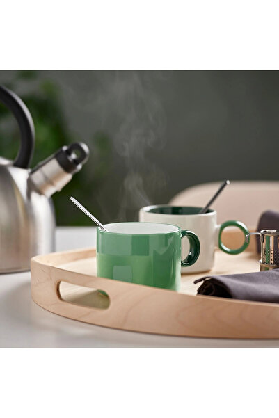 IKEA PIGGÅL 30 cl White-Green Mug Set - 2 Pieces