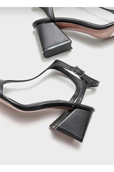 Rugano 0pia Hakiki Deri Kadın Kalın Topulklu Ayakkabı