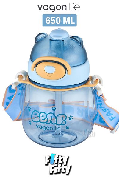 Vagonlife 720 ML Children's Water Bottle with Neck Strap and 5 Different Colors - FFVGN2026