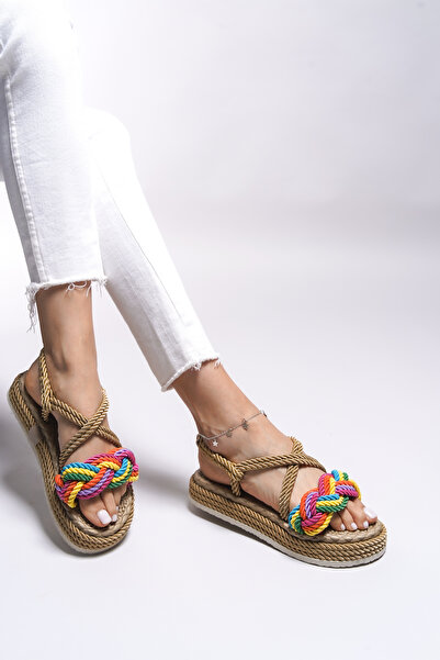 Riccon Dámské sandály Jessinalyn - zlatá duha 0012104