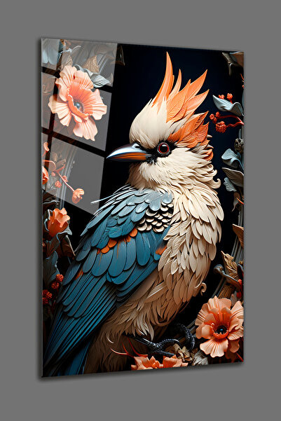 BV DEKOR ΠΟΛΥΧΡΩΜΗ ΓΥΑΛΙΝΗ ΖΩΓΡΑΦΙΚΗ ΜΕ ΘΕΜΑ ΤΟΝ ΚΟΡΑΚΙ-ΠΟΥΛΙ-ΔΙΑΚΟΣΜΗΤΙΚΟ ΤΡ...