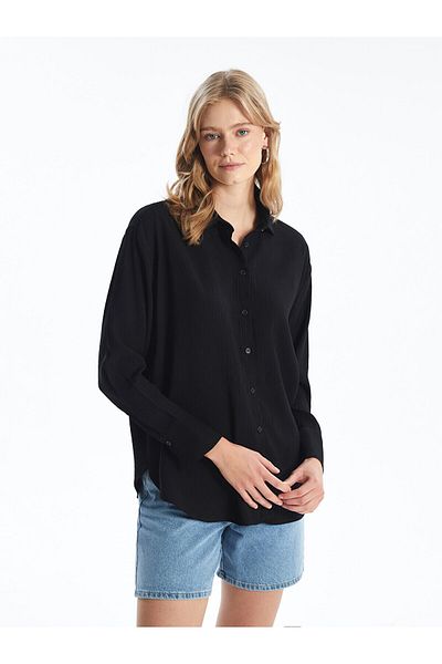 LC Waikiki Μακρυμάνικο ίσιο γυναικείο πουκάμισο oversize