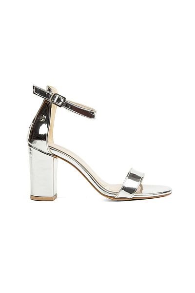Pierre Cardin Pantofi cu toc de damă cu șireturi de culoare argintie