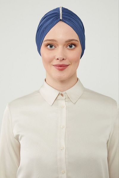 Melodi Scarf Γυναικείο εξωτερικό καπό Blue Hijab Stone