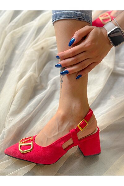 irmona VALEN Red Calf Suede - Сандали с катарама на ток