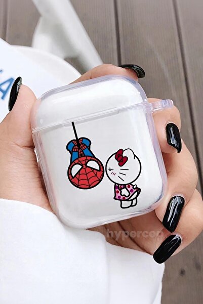 WANNA PROTECT Airpods 1 Ve 2. Nesil Uyumlu Desenli Tasarım Şeffaf Silikon Air...