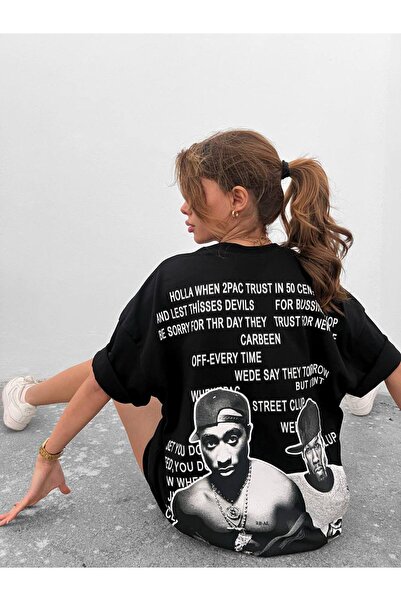 kargasa 2pac ve 50 Cent Unisex Oversize Tshirt