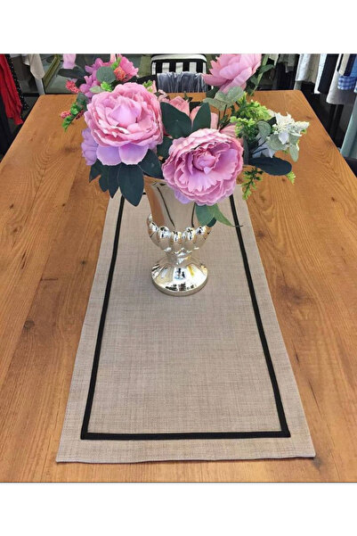 Dekorluk Concept Linen Keten Kumaşa Biyeli Runner