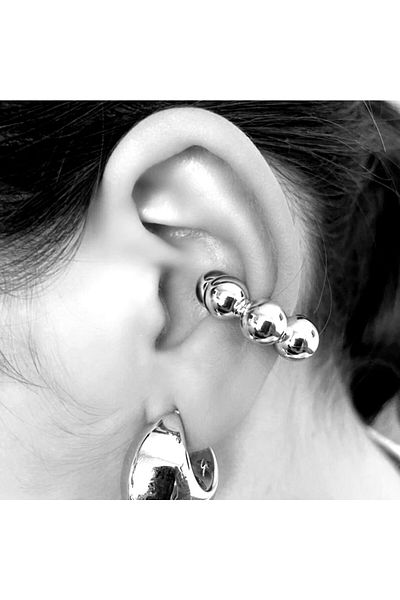 Heppii Large Size Curved Heeled Earcuff - Cartilage Earrings