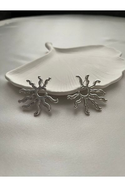 Alexis Carrel Silver Colored Sun Figure Earrings