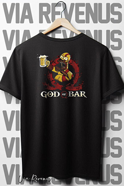 Vordevia Bog Bara Crni Oversize kroj T-shirt - okrugla kragna, Nazad Štampano