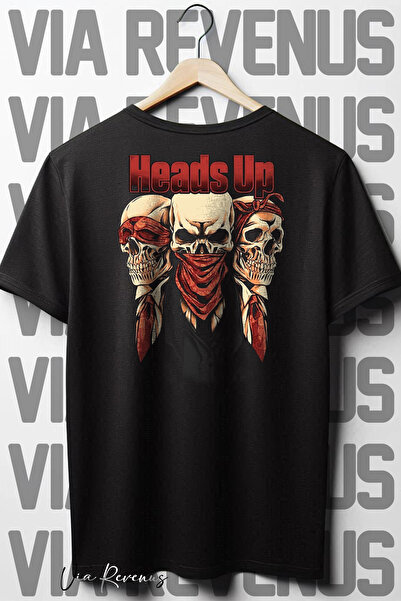 Vordevia Heads Up Back Štampano Oversize kroj Wide Fit okrugla kragna Crna ma...